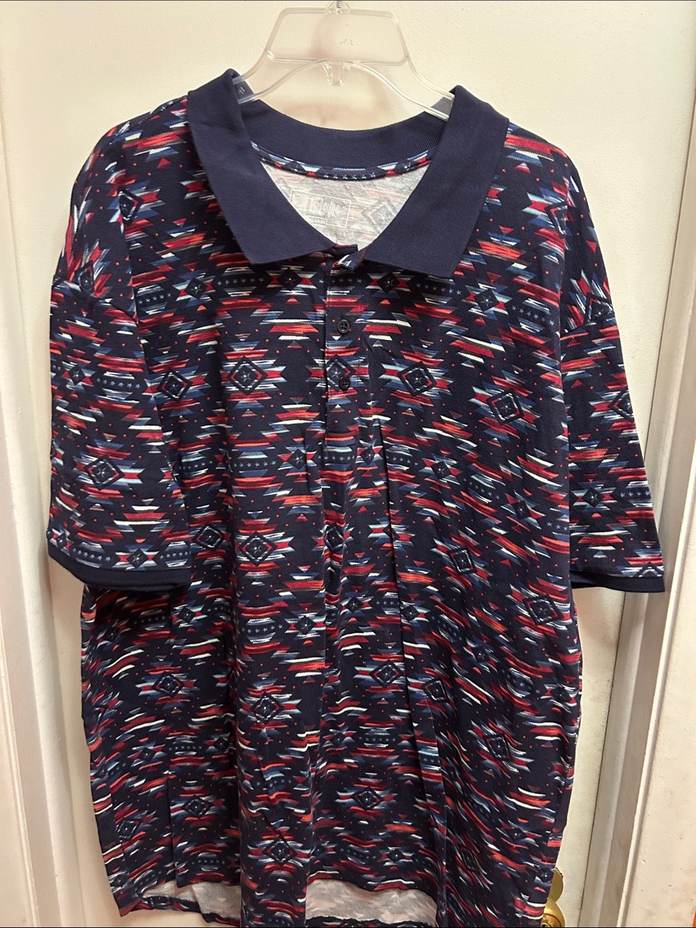 LuLaRoe Navy with Teal and Red Trim Pullover